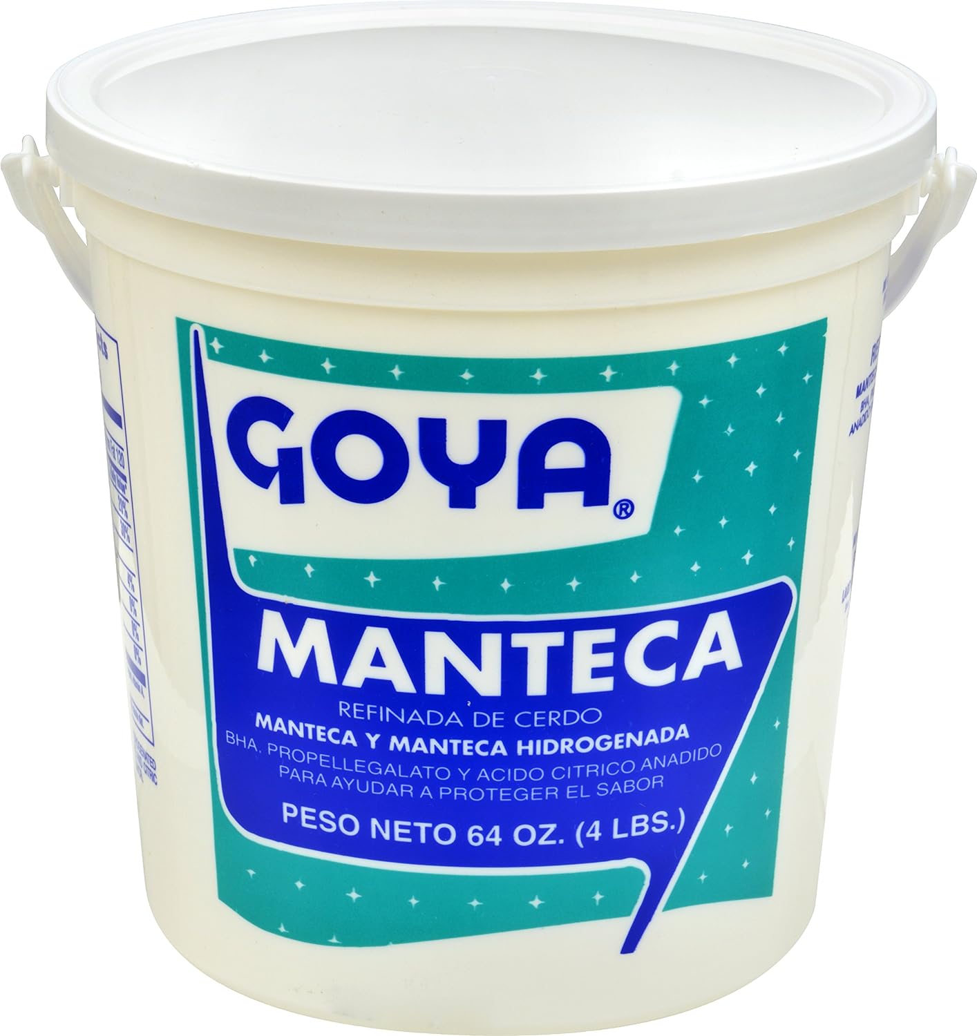 Goya Foods Refined Lard, 4 Pound Tub - Case 1