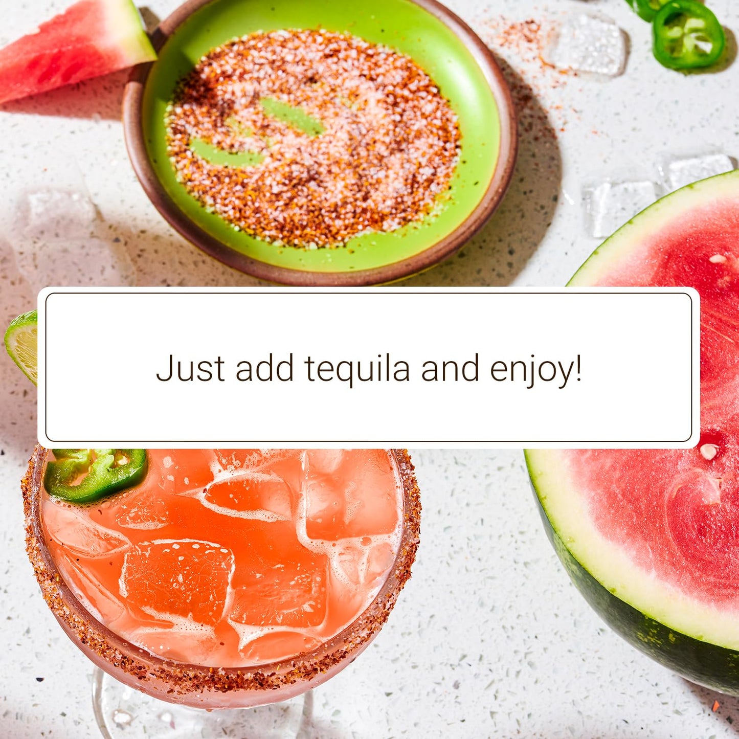 Monin - HomeCrafted Spicy Watermelon Margarita Cocktail Mixer, Ready-to-Use Drink Mix, Just Add Tequila, Refreshingly Sweet & Spicy Cocktail Mix, Perfect for Cocktails & Frozen Beverages (750mL) - Case 1