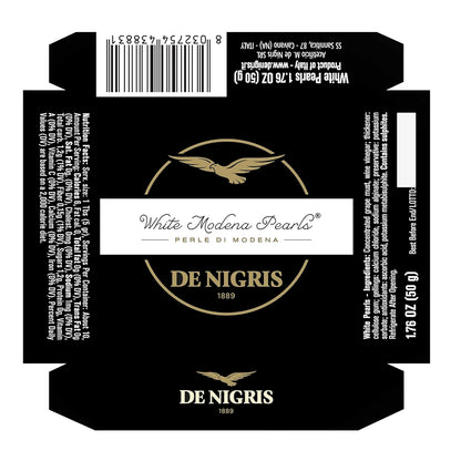 De Nigris Excellence Line - White Modena Pearls 1,69 Oz (50gr) | with Balsamic Vinegar From Modena Italy With Incredible Flavors - Case 1