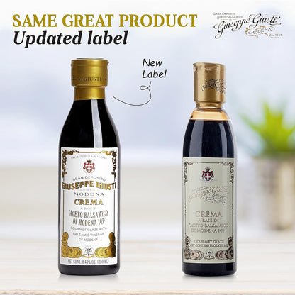 Giuseppe Giusti Italian Crema Balsamic Glaze Vinegar Reduction of Modena IGP, Natural Flavored Balsamic Vinegar Glaze Made With Balsamic Vinegar of Modena, Imported from Italy - 8.45 fl oz (250 ml) - 1 Case