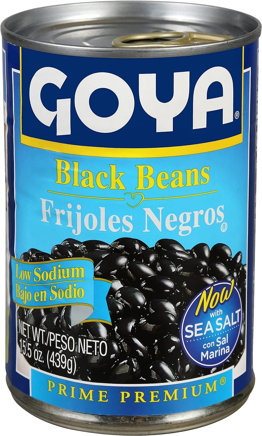 Goya Low Sodium Black Beans, 15.5 Ounce - Case 1