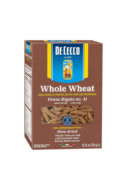 De Cecco Penne Rigate Whole Wheat, 13.25 oz Case 1