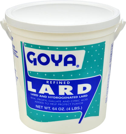 Goya Foods Refined Lard, 4 Pound Tub - Case 1