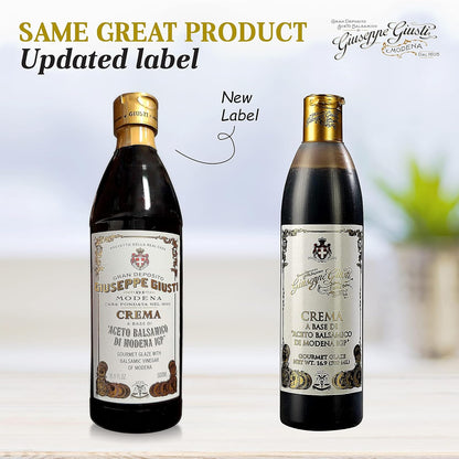 Giuseppe Giusti Italian Crema Balsamic Glaze Vinegar Reduction of Modena IGP, Natural Flavored Balsamic Vinegar Glaze Made With Balsamic Vinegar of Modena, Imported from Italy - 16.9 fl oz (500 ml) - 1 Case