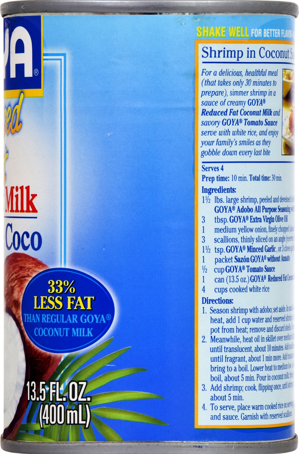 Goya Foods Coconut Milk, Reduced Fat, 13.5 Fl Oz - Case 1