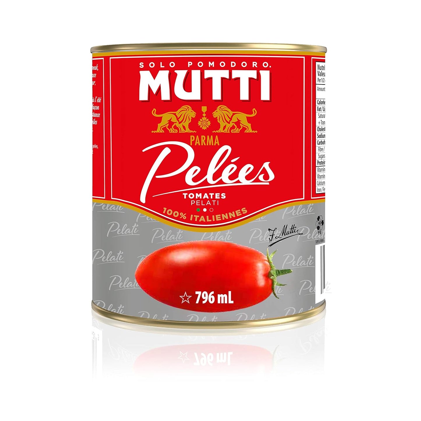 Mutti Whole Peeled Tomatoes (Pelati), 28 oz. | Italy’s #1 Brand of Tomatoes | Fresh Taste for Cooking | Canned Tomatoes | Vegan Friendly & Gluten Free | No Additives or Preservatives - 1 Case