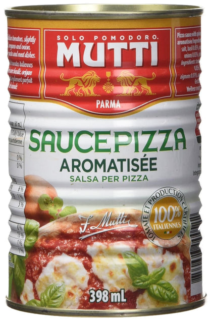 Mutti Pizza Sauce with Basil & Oregano, 14 oz | Italy’s #1 Brand of Tomatoes | Fresh Taste for Cooking | Canned Sauce | Vegan Friendly & Gluten Free | No Additives or Preservatives - 1 Case