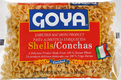 Goya Shells Enriched Macaroni, 16 oz - Case 1