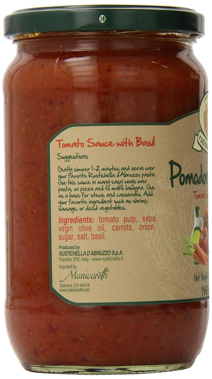 Rustichella d'Abruzzo Tomato Sauce with Basil - 24 ounce - Case 1