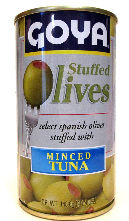 Goya Minced Tuna Stuffed Spanish Olives 5.25 oz Cans - Case 1