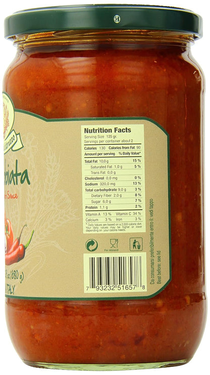 Rustichella D' Abruzzo Family Size Arrabbiata Sauce, 24 Fluid Ounce - Case 1