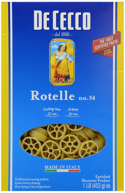 De Cecco Pasta Rotelle No.54, 16 oz Case 1