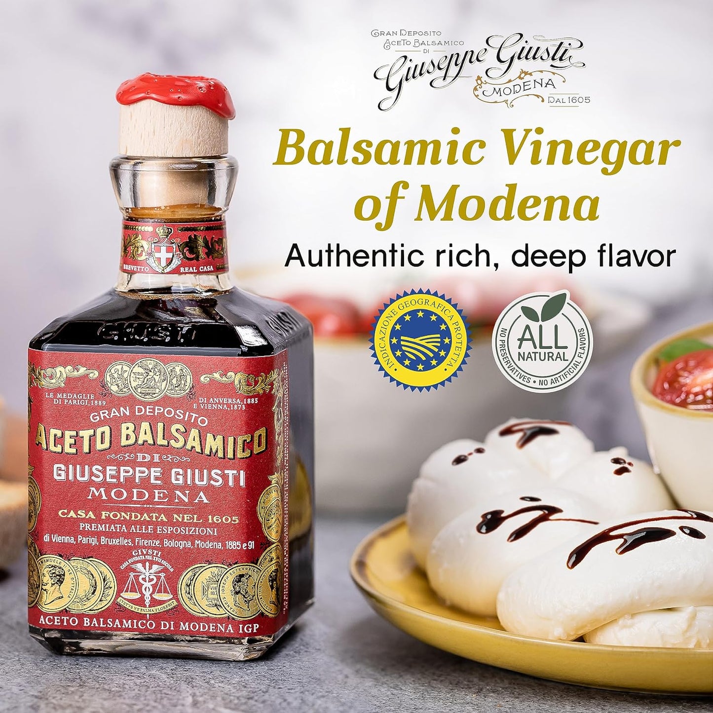 Giuseppe Giusti - Gran Deposito Aceto Balsamico Di Giuseppe Giusti Moderna - Italian Balsamic Wine Vinegar 8.45 fl.oz. (250ml) - 1 Case