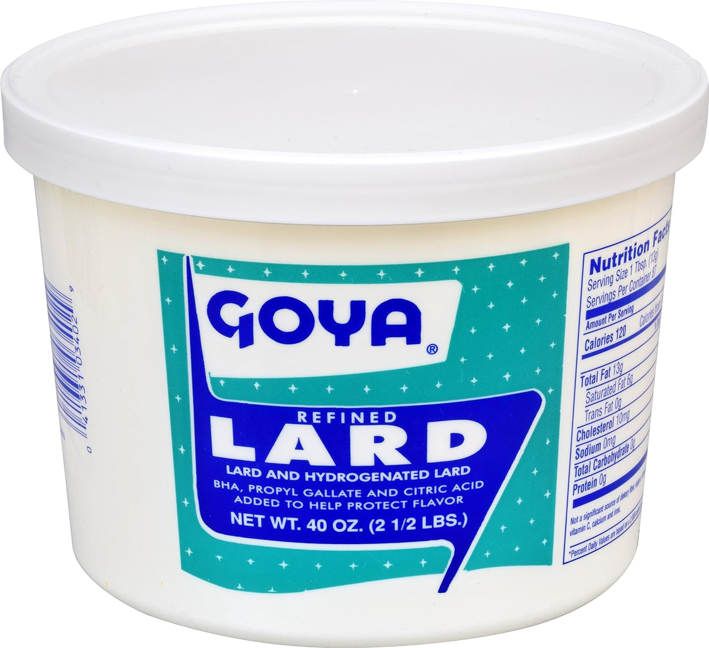 Goya Manteca Refined Lard, 2.5 Pound - Case 1