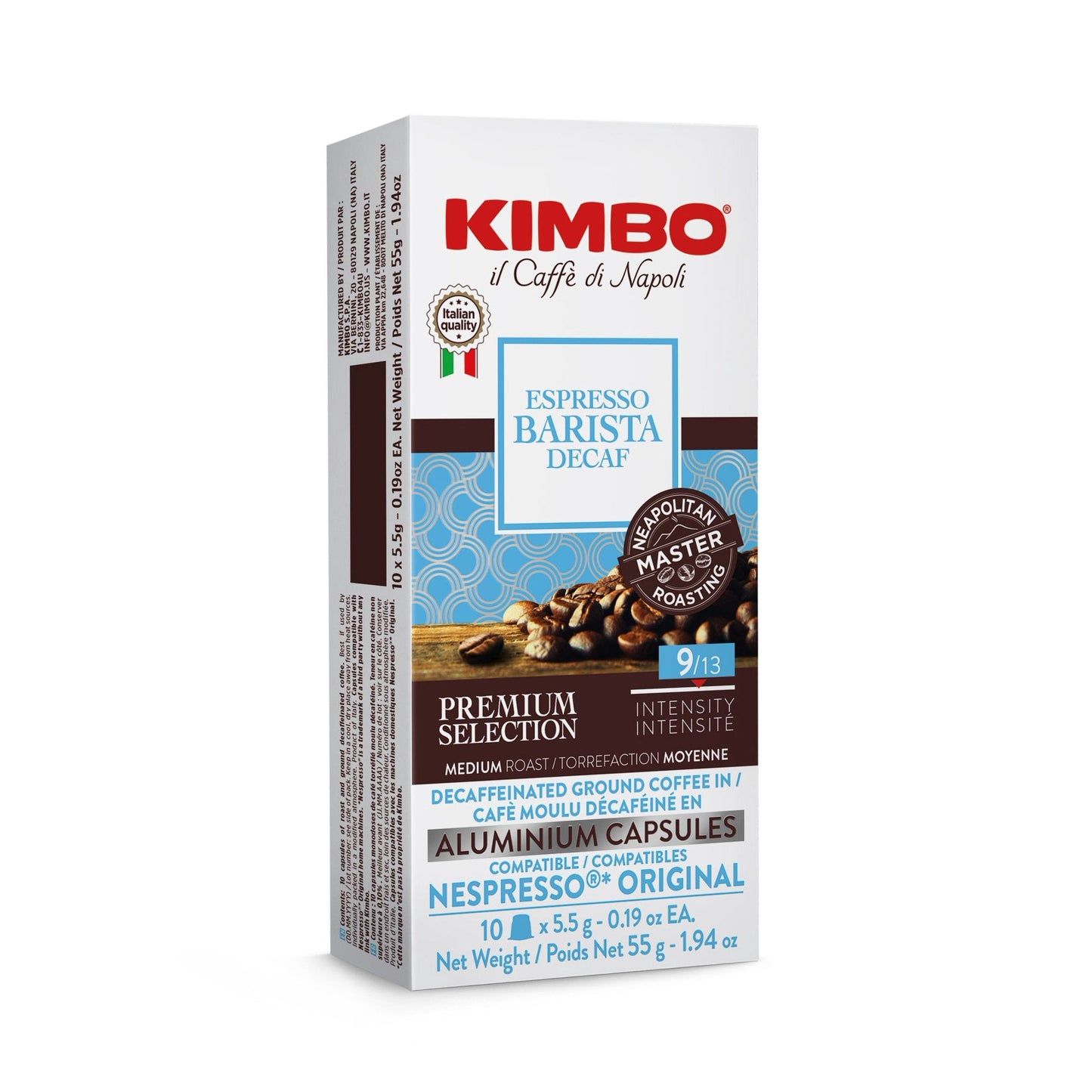 Kimbo Decaf - Aluminum Capsules x10 - 1 Case