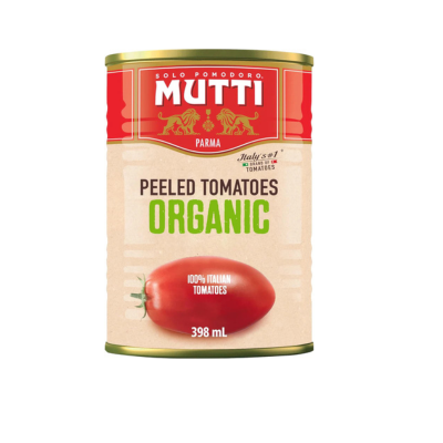 Mutti Organic Whole Peeled Tomatoes (Pelati), 14 oz. | Italy’s #1 Brand of Tomatoes | Fresh Taste for Cooking | Canned Tomatoes | Vegan Friendly & Gluten Free | No Additives or Preservatives - 1 Case
