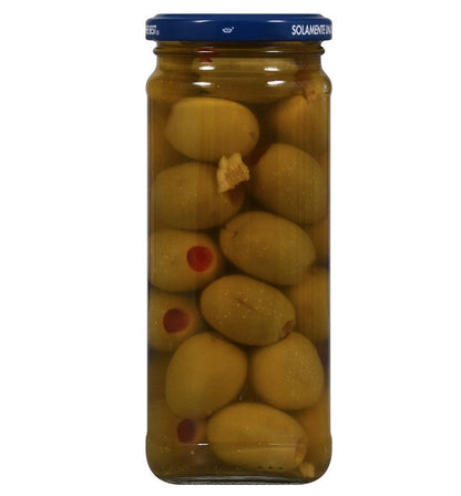 Goya Foods Stuffed Queen Spanish Olives with Minced Pimientos, 9 Ounce - Case 1