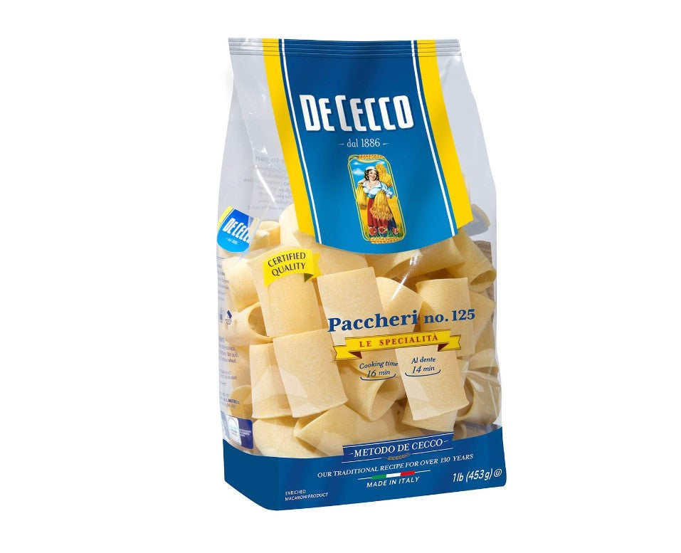 De Cecco Semolina Pasta, Paccheri No.125, 1 LB Case 1