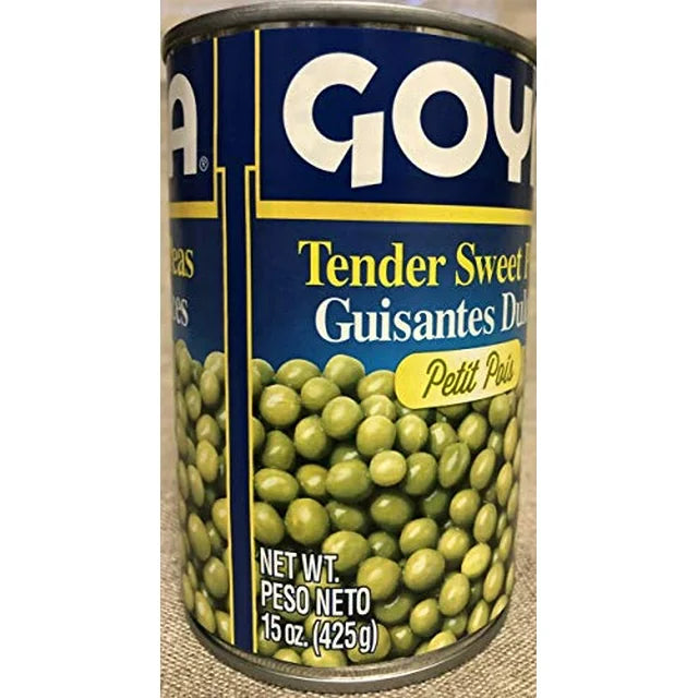 Goya Tender Sweet Peas, Canned Vegetables, 15 oz - Case 1